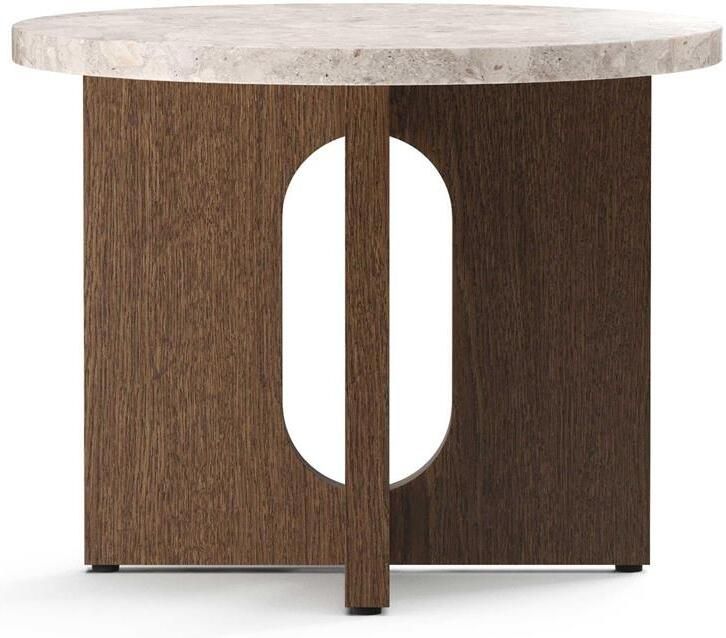 Audo Copenhagen Androgyne bijzettafel Ø50 donker eiken Kunis Breccia