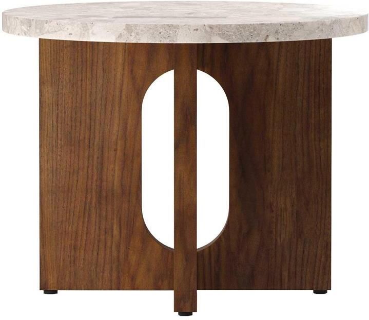 Audo Copenhagen Androgyne bijzettafel Ø50 walnoot Kunis Breccia steen