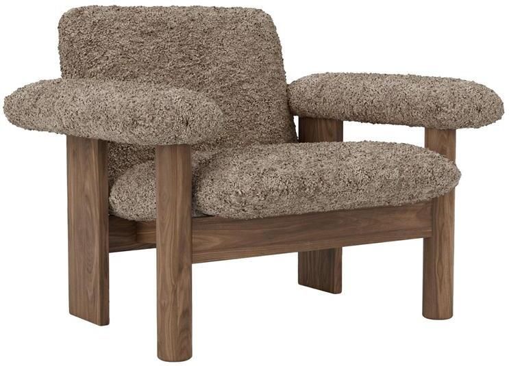Audo Copenhagen Brasilia Low Back fauteuil walnoot Sheepskin Sahara