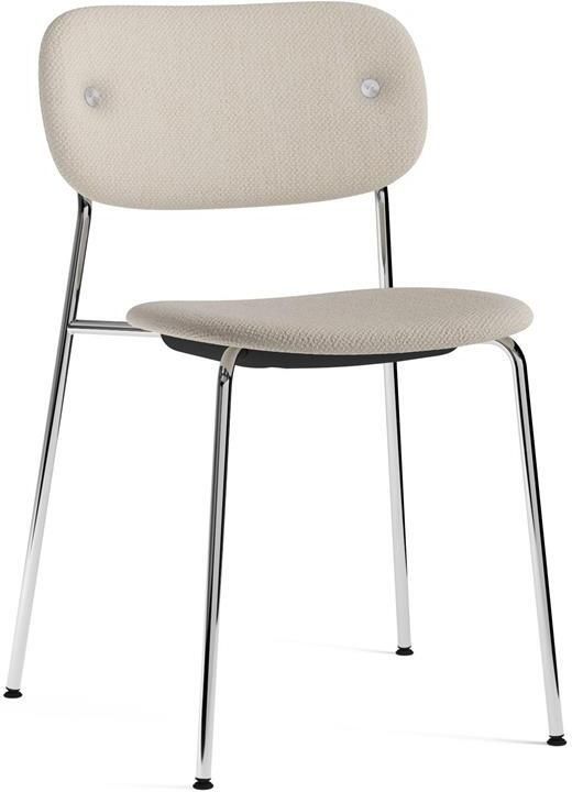 Audo Copenhagen Co eetkamerstoel gestoffeerd Doppiopanama 4 chroom