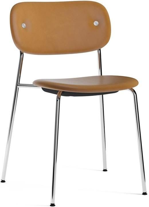 Audo Copenhagen Co eetkamerstoel gestoffeerd leder Dakar 0250 chroom