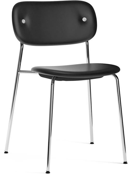 Audo Copenhagen Co eetkamerstoel gestoffeerd leder Dakar 0842 chroom