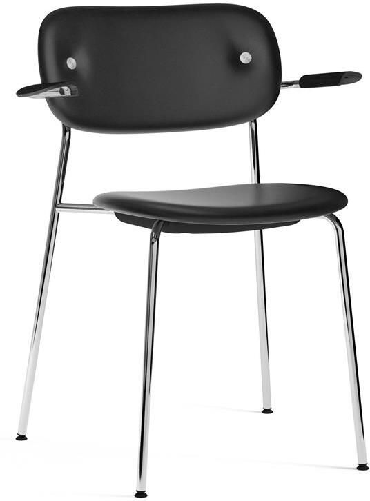 Audo Copenhagen Co eetkamerstoel met arm leder Dakar 0842 zwart