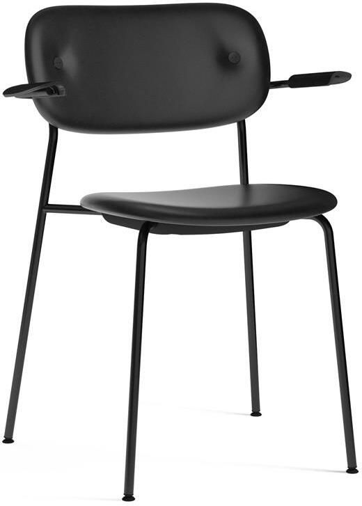 Audo Copenhagen Co eetkamerstoel met arm leder Dakar 0842 zwart