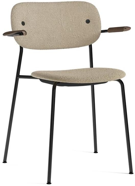 Audo Copenhagen Co eetkamerstoel met arm stof Bouclé 02 donker