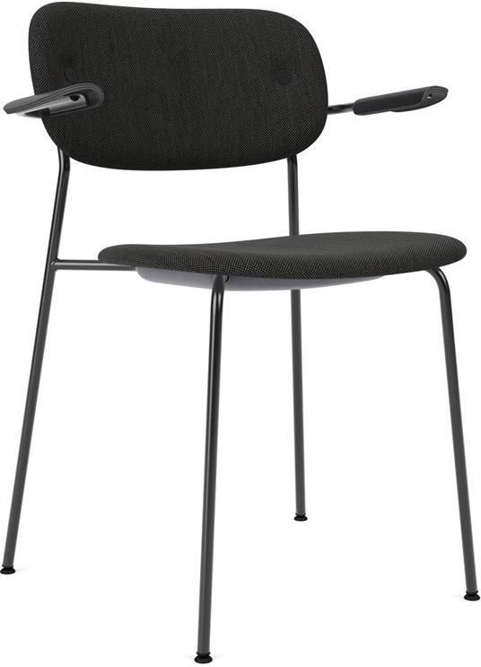 Audo Copenhagen Co eetkamerstoel met arm stof Re-wool 0198 zwart|zwart