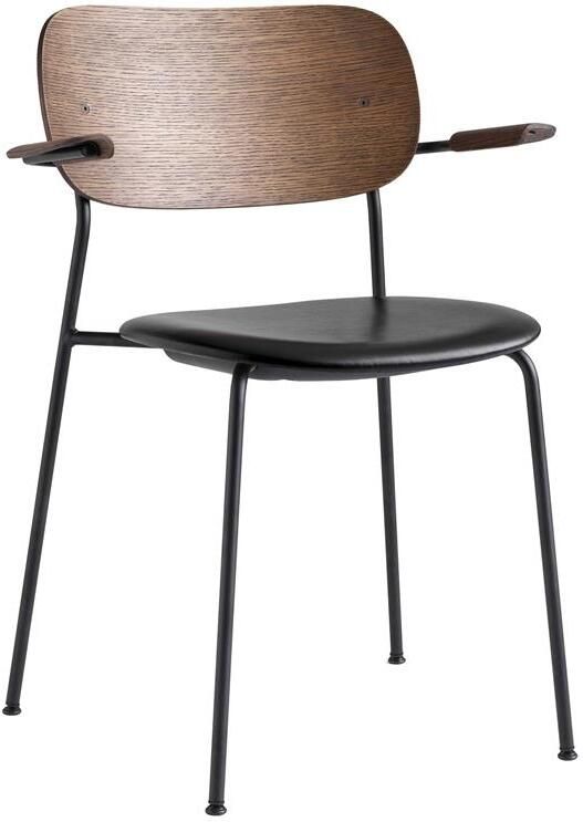 Audo Copenhagen Co eetkamerstoel met arm zitting Dakar 0842 donker