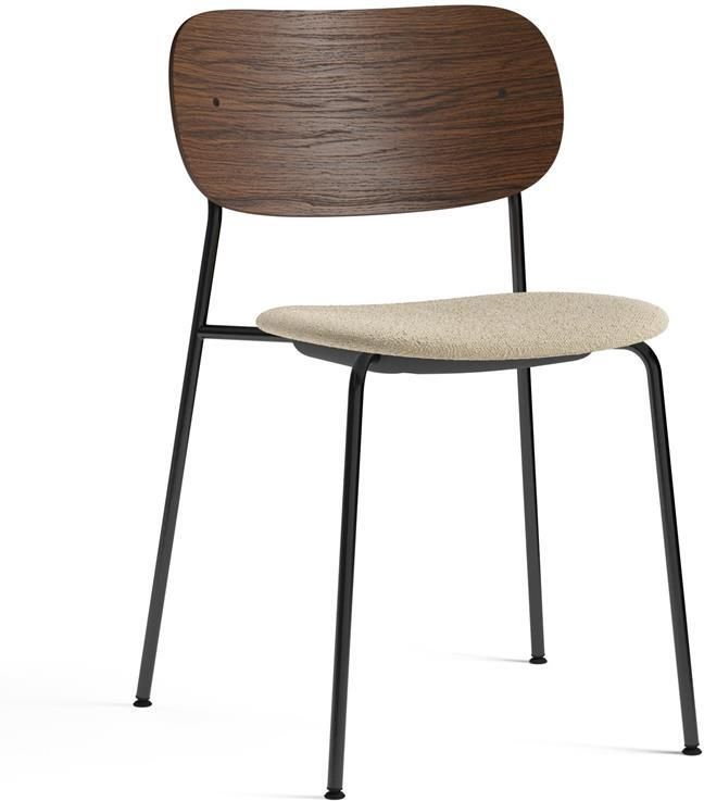 Audo Copenhagen Co eetkamerstoel zitting Bouclé 02 donker eiken|zwart