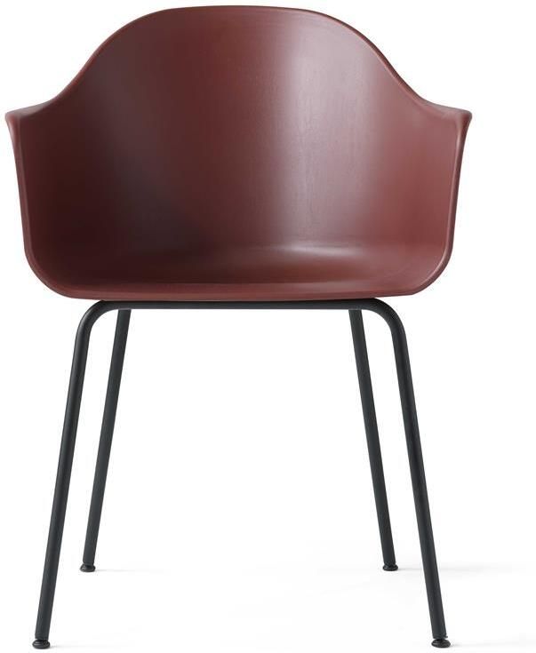 Audo Copenhagen Harbour eetkamerstoel zwart staal Burned Red