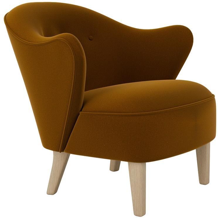 Audo Copenhagen Ingeborg fauteuil naturel eiken Grand Mohair 2600