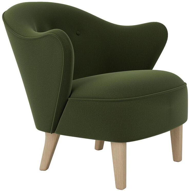 Audo Copenhagen Ingeborg fauteuil naturel eiken Grand Mohair 8205