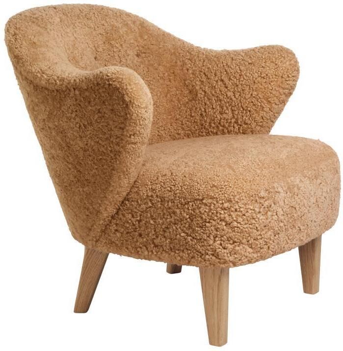 Audo Copenhagen Ingeborg fauteuil naturel eiken Sheepskin Honey