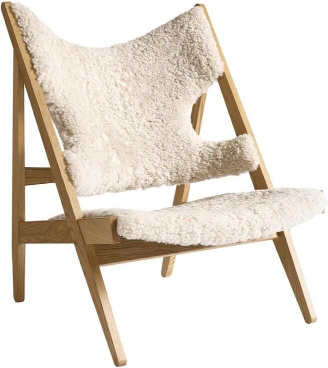 Audo Copenhagen Knitting fauteuil naturel eiken Sheepskin Nature