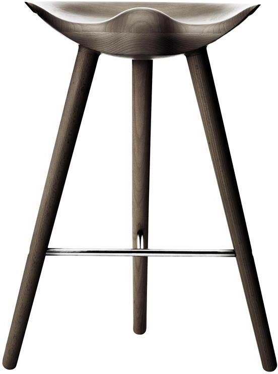 Audo Copenhagen ML42 barkruk H73 bruin geolied eiken roestvrijstaal