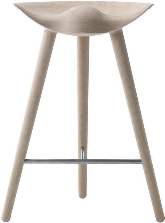 Audo Copenhagen ML42 barkruk H73 gezeept eiken roestvrijstaal