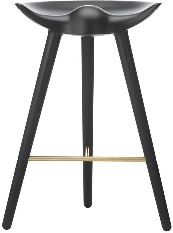 Audo Copenhagen ML42 barkruk H73 zwart gebeitst beuken messing