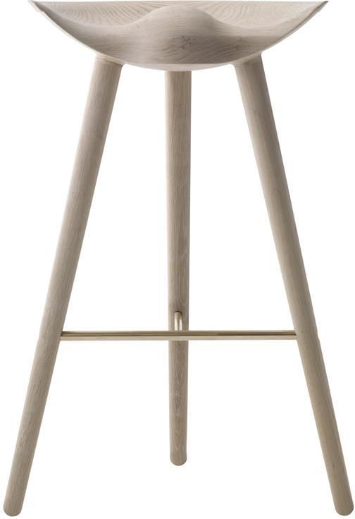 Audo Copenhagen ML42 barkruk H81 gezeept eiken messing