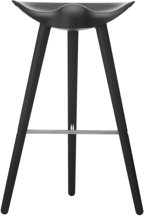 Audo Copenhagen ML42 barkruk H81 zwart gebeitst beuken roestvrijstaal