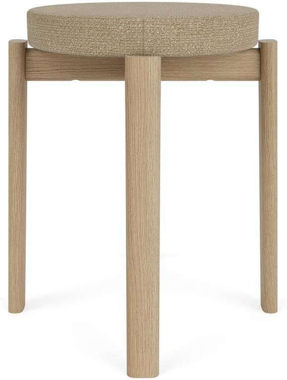 Audo Copenhagen Passage kruk H48 naturel eiken Bouclé Beige 02