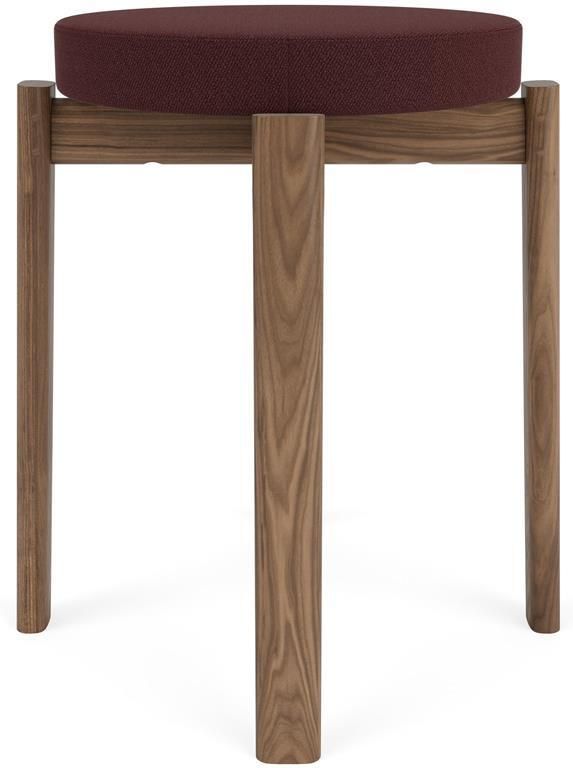 Audo Copenhagen Passage kruk H48 walnoot Vidar Burgundy 0693