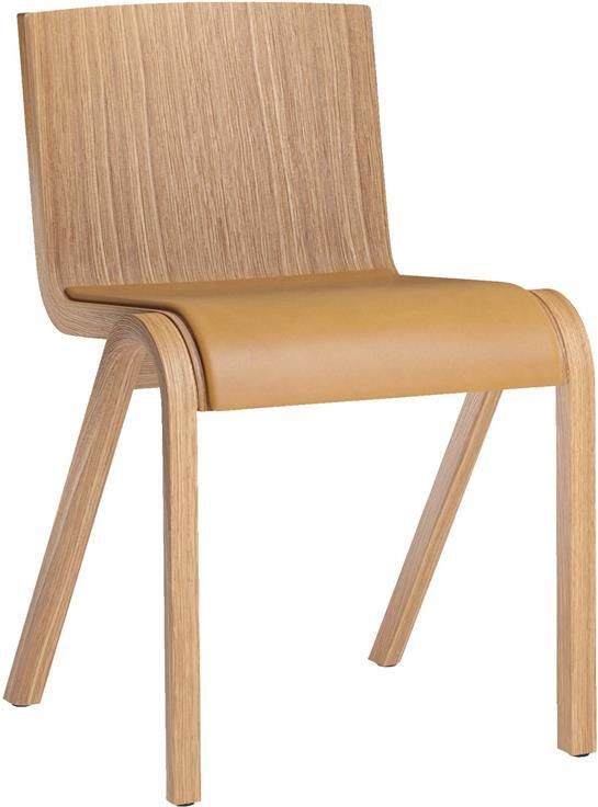 Audo Copenhagen Ready eetkamerstoel naturel eiken zitting leder Dakar