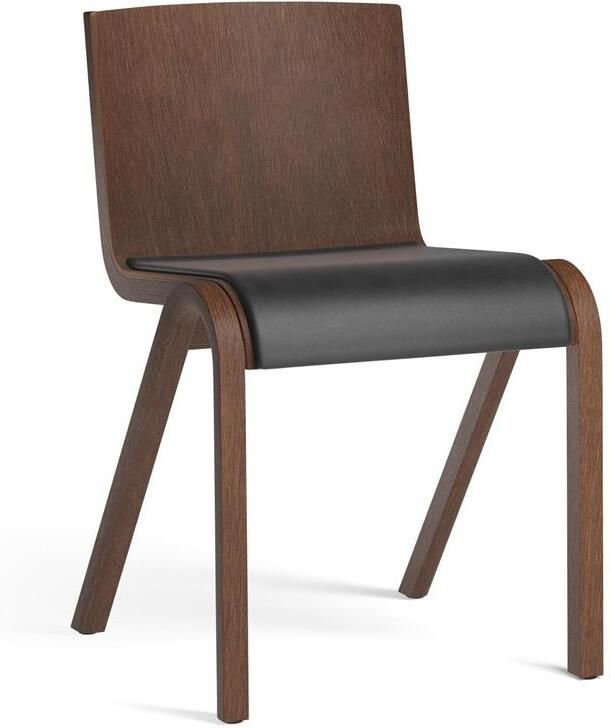 Audo Copenhagen Ready eetkamerstoel rood eiken zitting leder Dakar