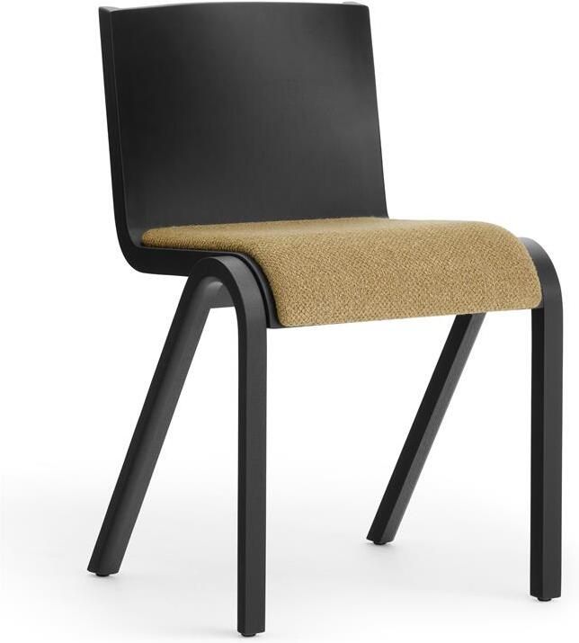 Audo Copenhagen Ready eetkamerstoel zwart eiken zitting Bouclé 06é 06