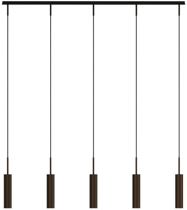 Audo Copenhagen Tubulaire Rail cluster 5 hanglamp lineair Bronzed