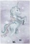 Decor24-AY Vrolijk kinderkamer vloerkleed Funny Unicorn violet 80x150 cm - Thumbnail 1