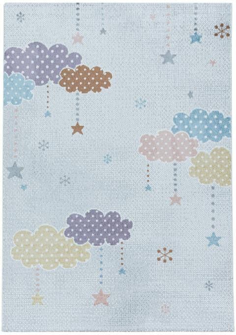 Decor24-AY Kinderkamer vloerkleed Lucky Clouds lichtgrijs 140x200 cm