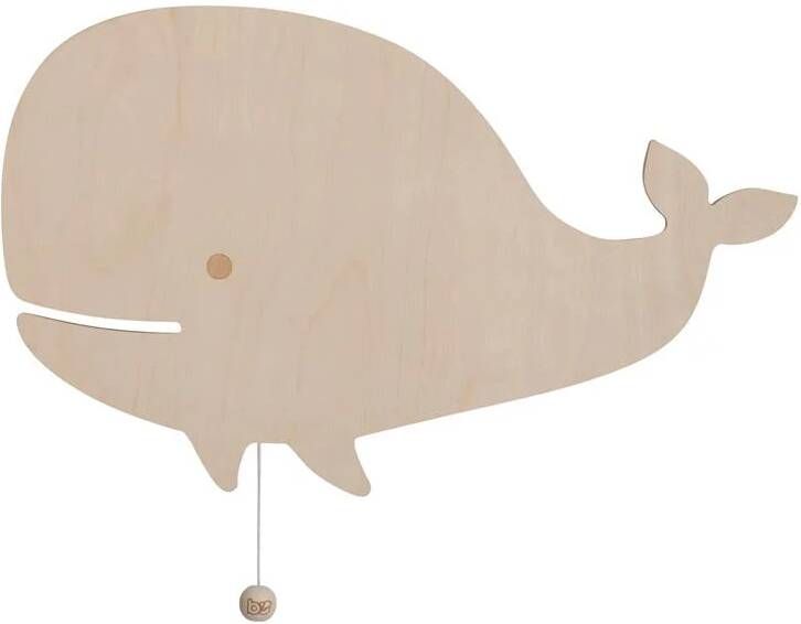 Baby's Only Wandlamp walvis Wonder Bruin 23x38 cm