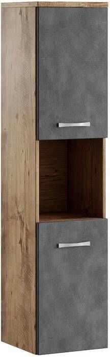 Badplaats Badkamerkast Montreal 30 x 30 x 131 cm Kastanje met Grijs