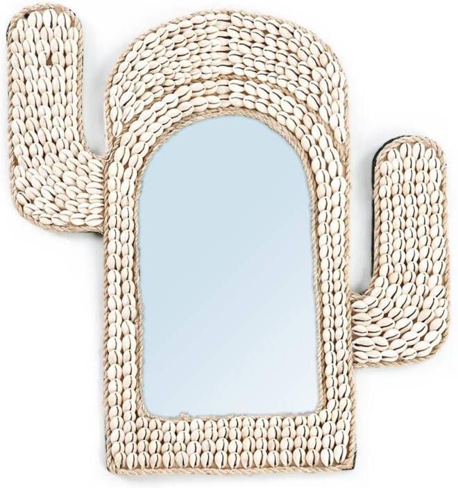 Bazar Bizar Spiegel Cactus Shell Schelpen 38 x 40cm Wit