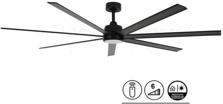 Beacon Lucci Air Plafondventilator Atlanta II Zwart XL Ø 183cm 12W Led Incl