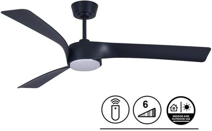 Beacon Lucci Air Plafondventilator Line Zwart Ø 132cm Incl. Lamp &