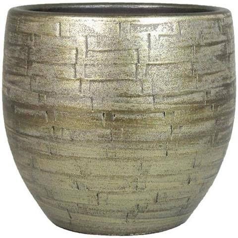 Bela Arte Plantenpot keramiek goud glans D29-H27 cm