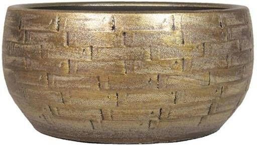 Bela Arte Plantenpot keramiek goud glans D34-H15 cm