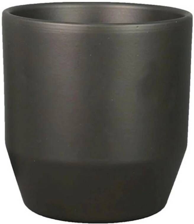 Bela Arte Plantenpot keramiek mat antraciet D27 x H25 cm