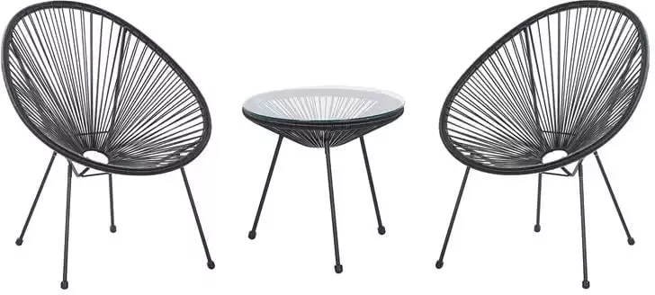 Beliani ACAPULCO II Bistroset Zwart