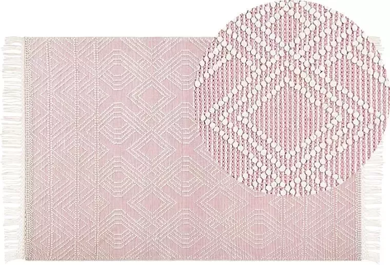 Beliani ADANA Modern vloerkleed Roze 200 x 300 cm Wol