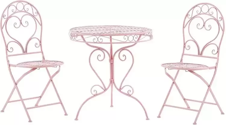 Beliani ALBINIA Bistroset voor 2 Roze Metaal