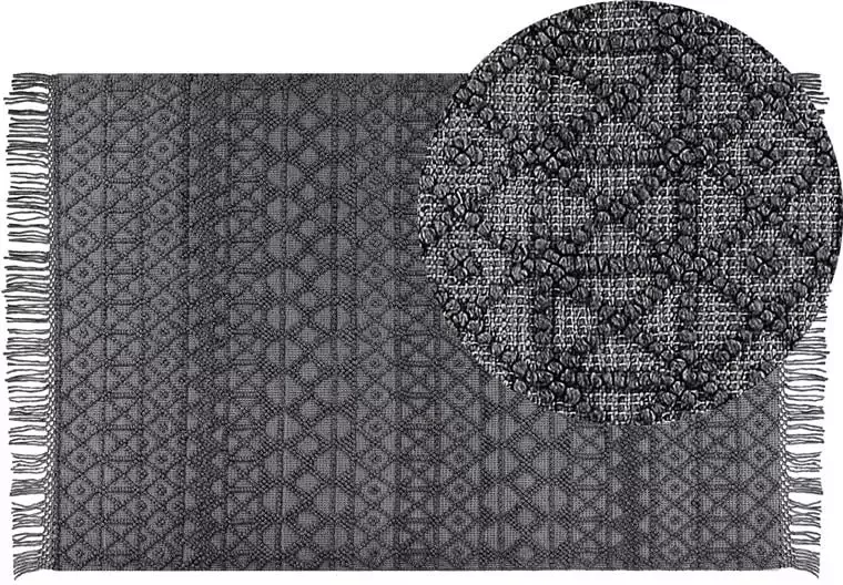 Beliani ALUCRA Modern vloerkleed Zwart 200 x 300 cm Wol