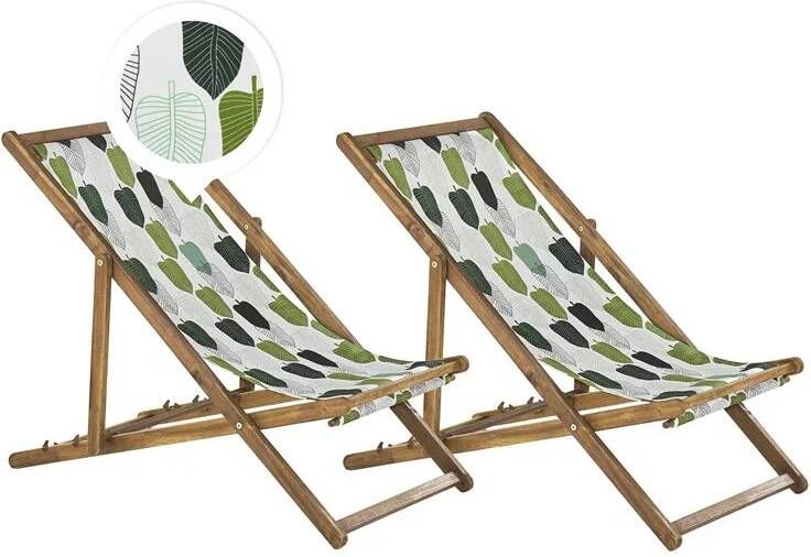 Beliani ANZIO Strandstoel Groen Polyester