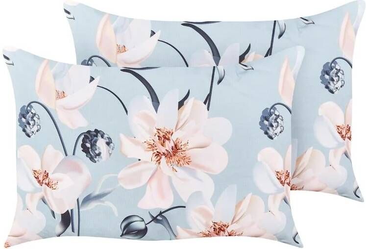 Beliani -APRICALE-Tuinkussen set van 2-Lichtblauw-40 x 60 cm-Polyester