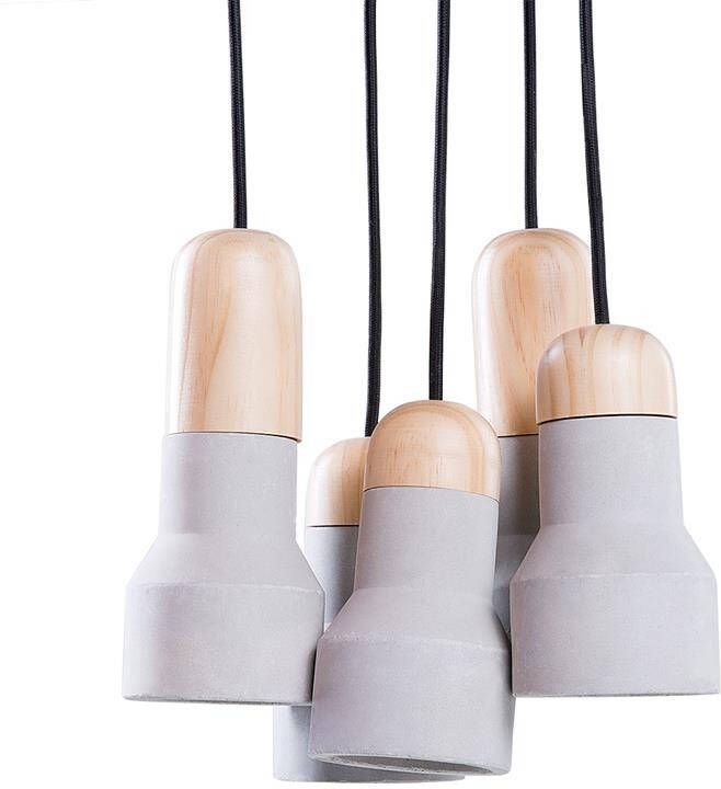 Beliani APURE Hanglamp 5 lampen Grijs Beton