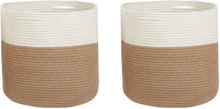 Beliani ARDESEN Mand set van 2 Beige Katoen