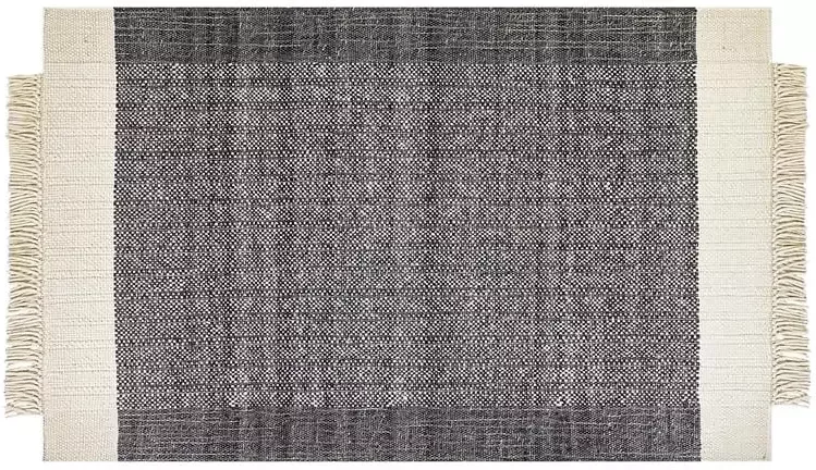 Beliani ATLANTI Modern vloerkleed Zwart 140 x 200 cm Wol