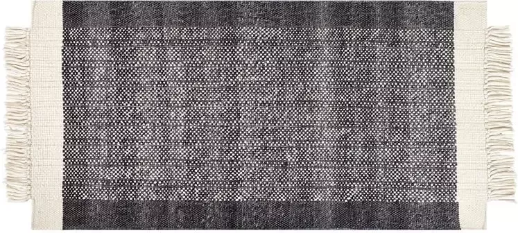 Beliani ATLANTI Modern vloerkleed Zwart 80 x 150 cm Wol