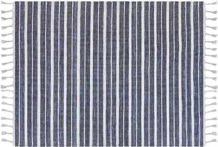 Beliani BADEMLI Vloerkleed Blauw 160 x 230 cm Synthetisch materiaal
