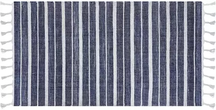 Beliani BADEMLI Vloerkleed Blauw 80 x 150 cm Synthetisch materiaal